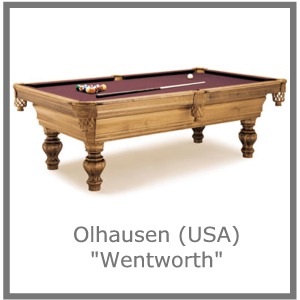 Olhausen Pooltisch mit Ledertaschen