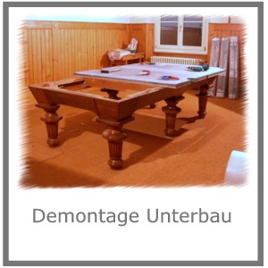 Unterbau eines Billardtischs